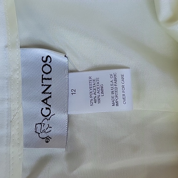 Gantos High Wasted Pleated Wide Straight Leg Trousers Vintage Ivory Off White 12 - Picture 3 of 16